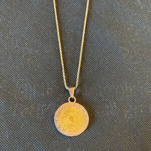 Aztec Sundial Pendant Necklace
